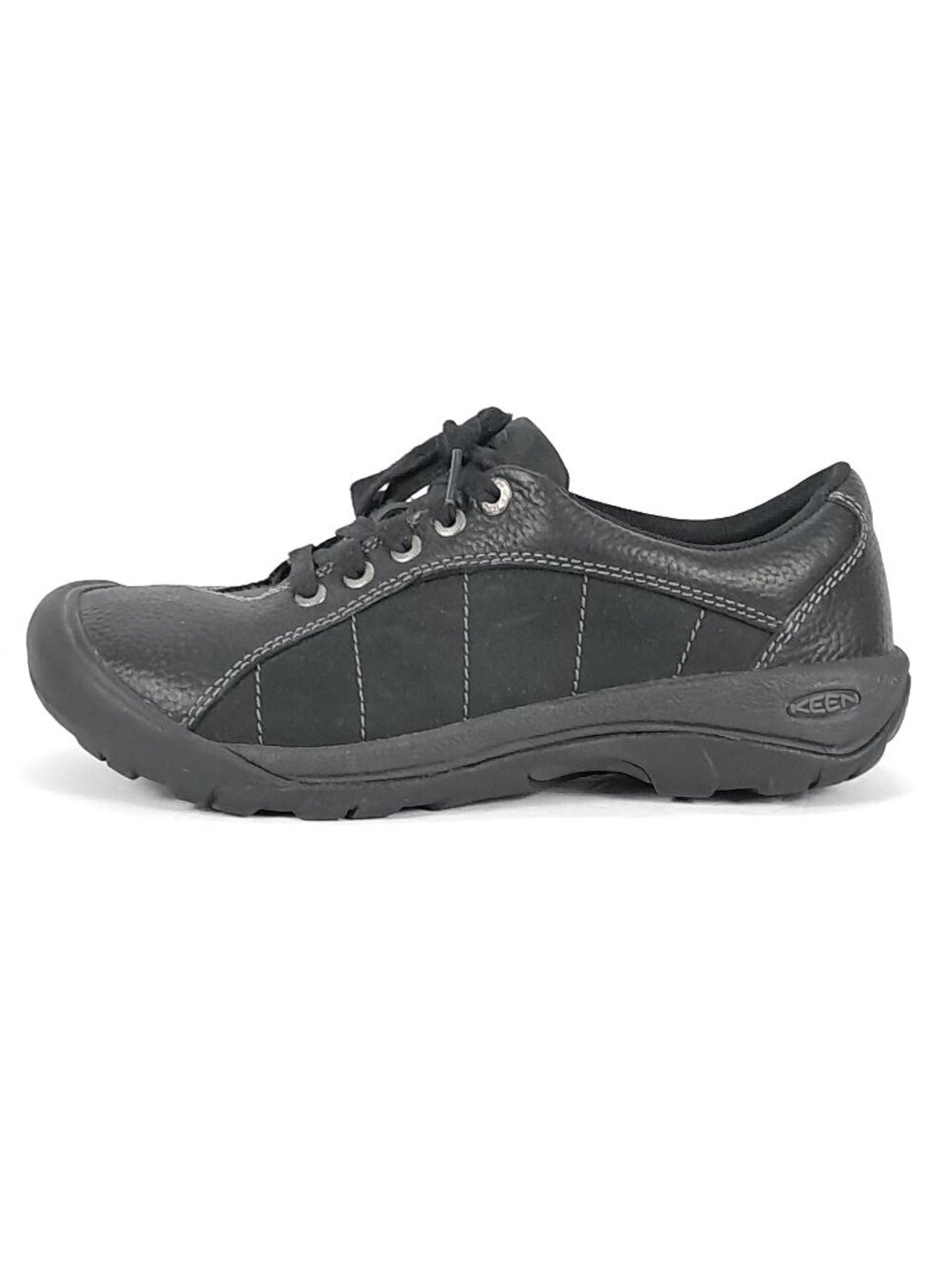 Keen Presidio Shoes Women 8.5 Black Leather Casual Walking Sneakers 1011400